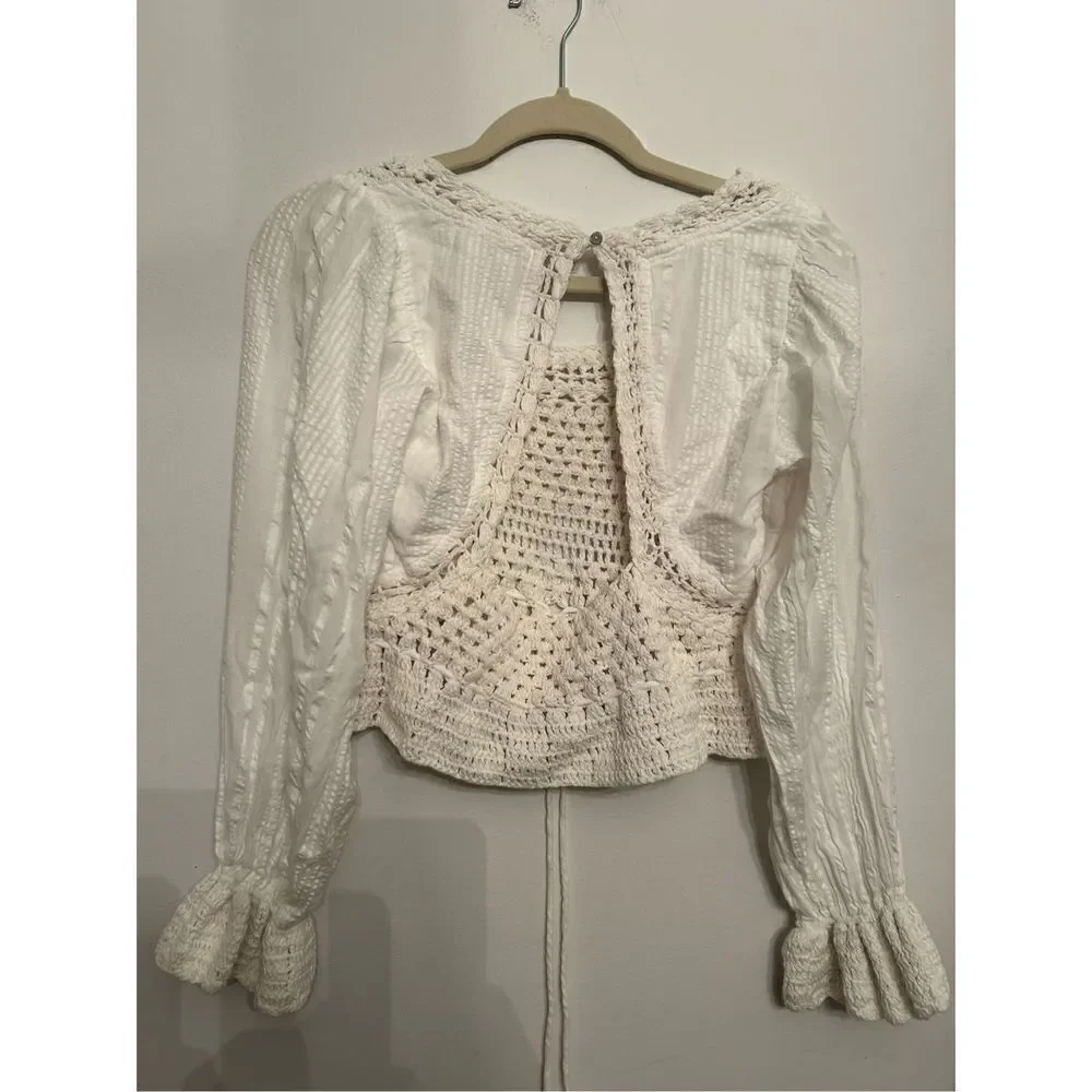Free people Megan Crochet Top size xs